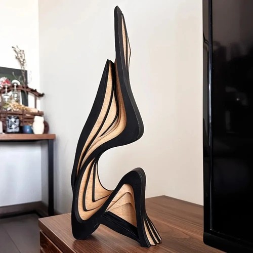Abstrakte holzskulptur moderne - abstrakte,
