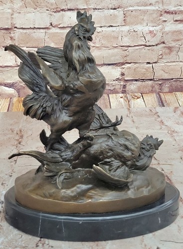 Zwei hähne bronze - hähne, kunst