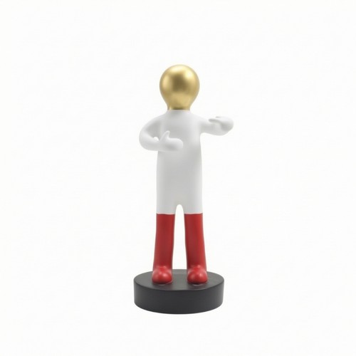Skulptur mit goldkopf abstrakt - skulptur,