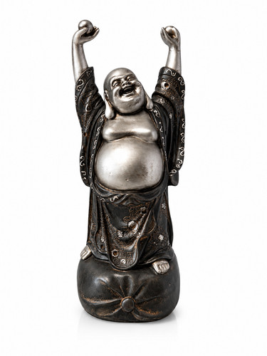 Buddha statue schwarz silber - schwarz,