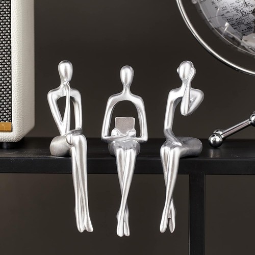 Denker statue silber 3pcs - silber,