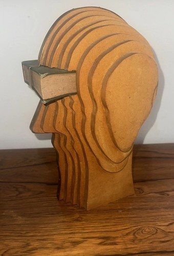 Skulptur kopf holzscheiben - kopf,