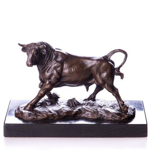 Bronze skulptur stier auf - skulptur,