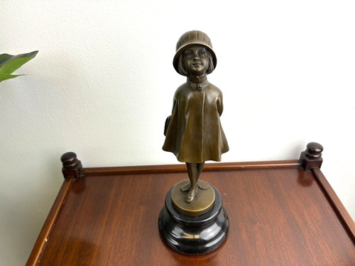 Bronze skulptur mädchen mit - skulptur,