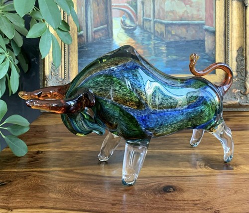 Stier skulptur glas - glas, figur