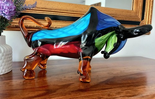 Stier skulptur glas figur - glas,