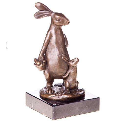 Bronze skulptur osterhase auf - ,