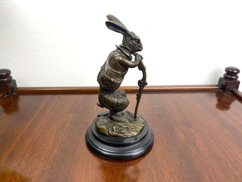 Bronze skulptur hase - bronze,