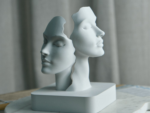 Dualität gesichter skulptur - dualität,