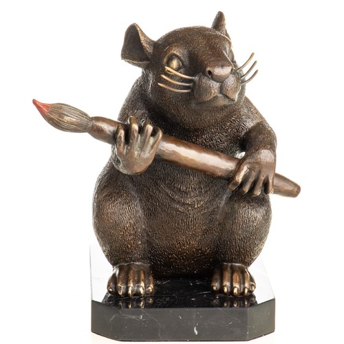 Bronze skulptur ratte mit - ratte,