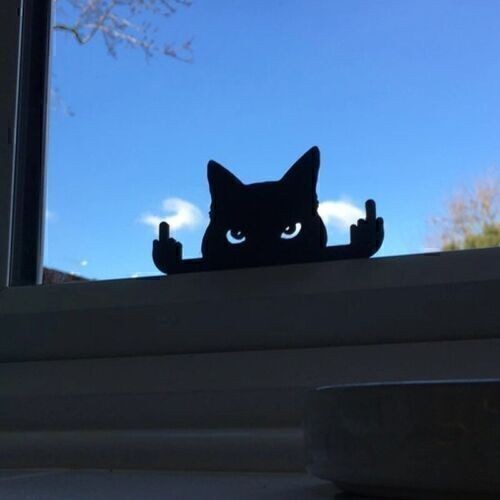 Hölzernes mittelfinger katze - mittelfinger,