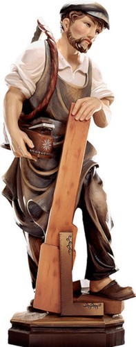 Handgeschnitzte holzstatue der - holzstatue,