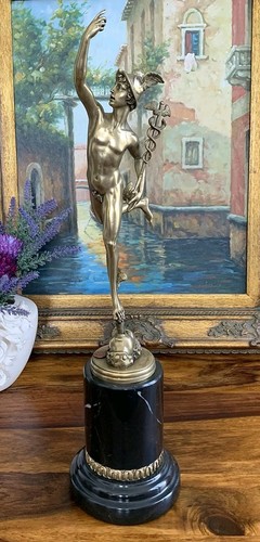 Hermes bronze figur - figur, merkur