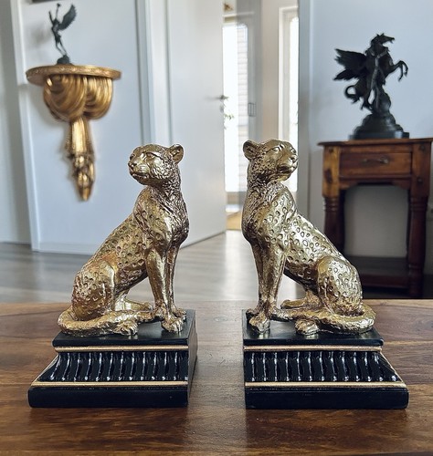 Buchstützen leopard set figur - buchstützen,