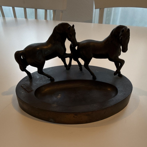 Skulptur zwei pferde auf - pferde,