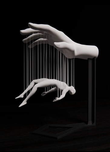 Moderne kunstskulptur fäden - kunstskulptur,